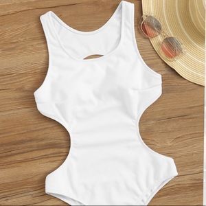 Cut-out Ribbed One Piece Swimwear